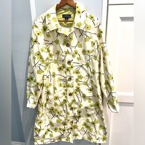 Lands End floral rain coat cream